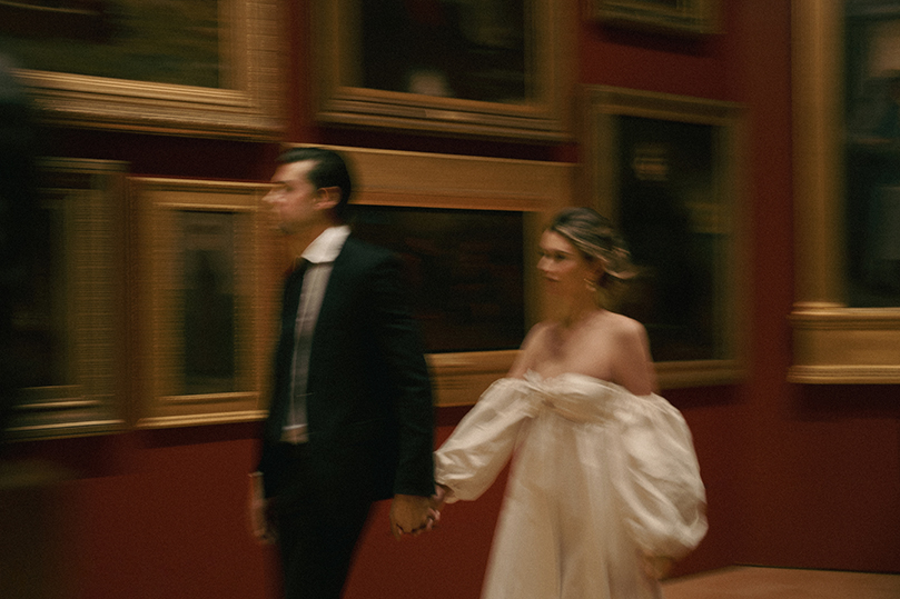 Engagement shoot on digital and 35mm film in NGV National Gallery of Victoria